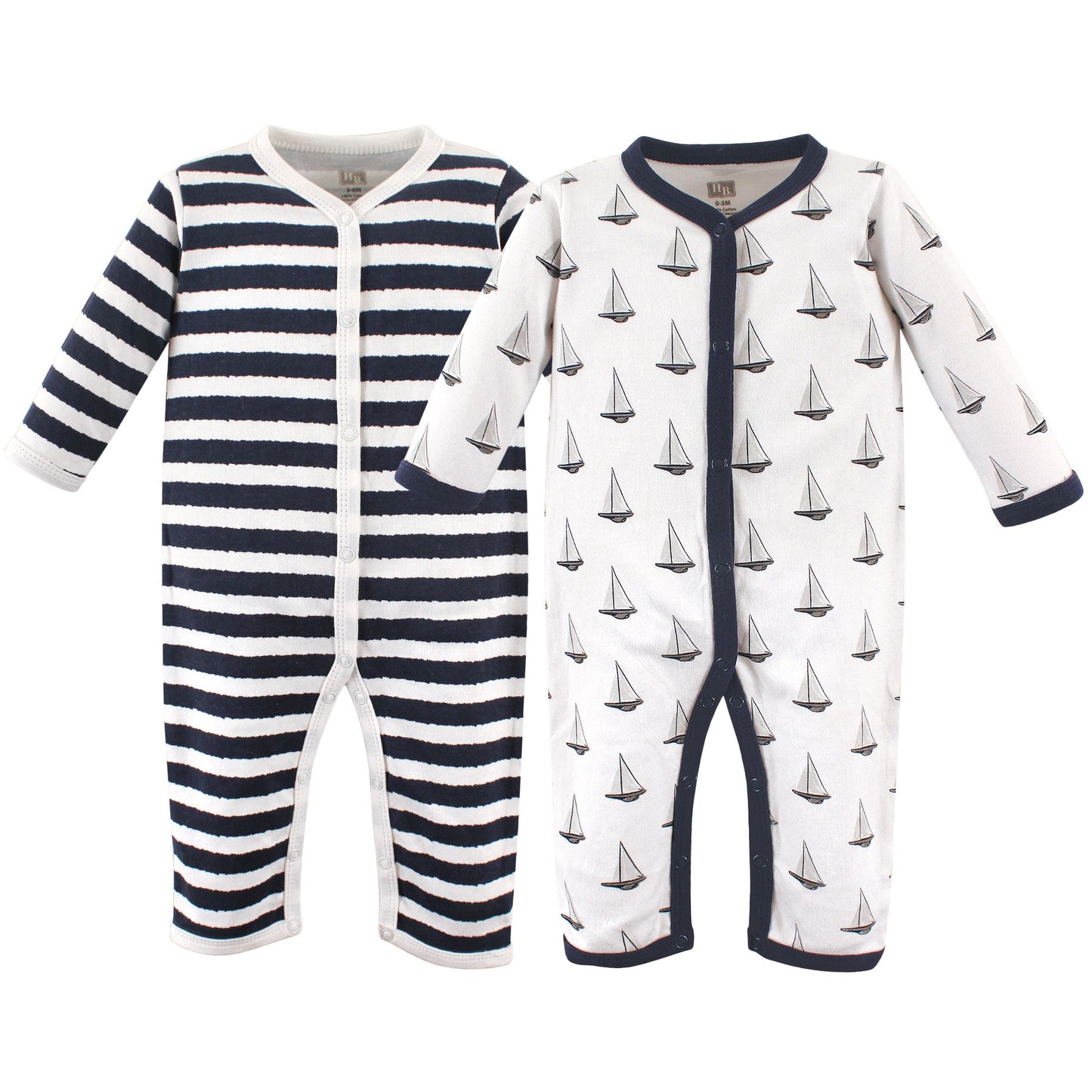 Hudson Baby Unisex Baby Cotton Coveralls, Sailboat, 0-3 Months