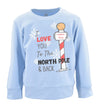 Unique Baby Unisex Love You To The North Pole Christmas Sweater Shirt (2Y, Blue)