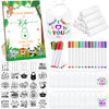 Panitay 100 Pcs Diy Baby Bibs Decorating Kit 50 White Bibs 25 Stencils 24 Fabric Markers 1 Baby Shower Game Sign(Forest Animal)