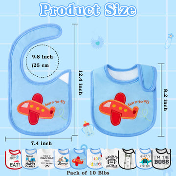 Bwkoss 10Pcs Waterproof Baby Bibs Unisex Newborn Babies Food Bibs Baby Keepsake Birthday Gift For Drooling Feeding Eating Teethi