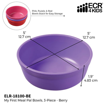 Ecr4Kids Elr-18100-Be My First Meal Pal Snack Bowls - Bpa-Free, Dishwasher Safe, Stackable Bowls For Baby, Toddler And Child Fee