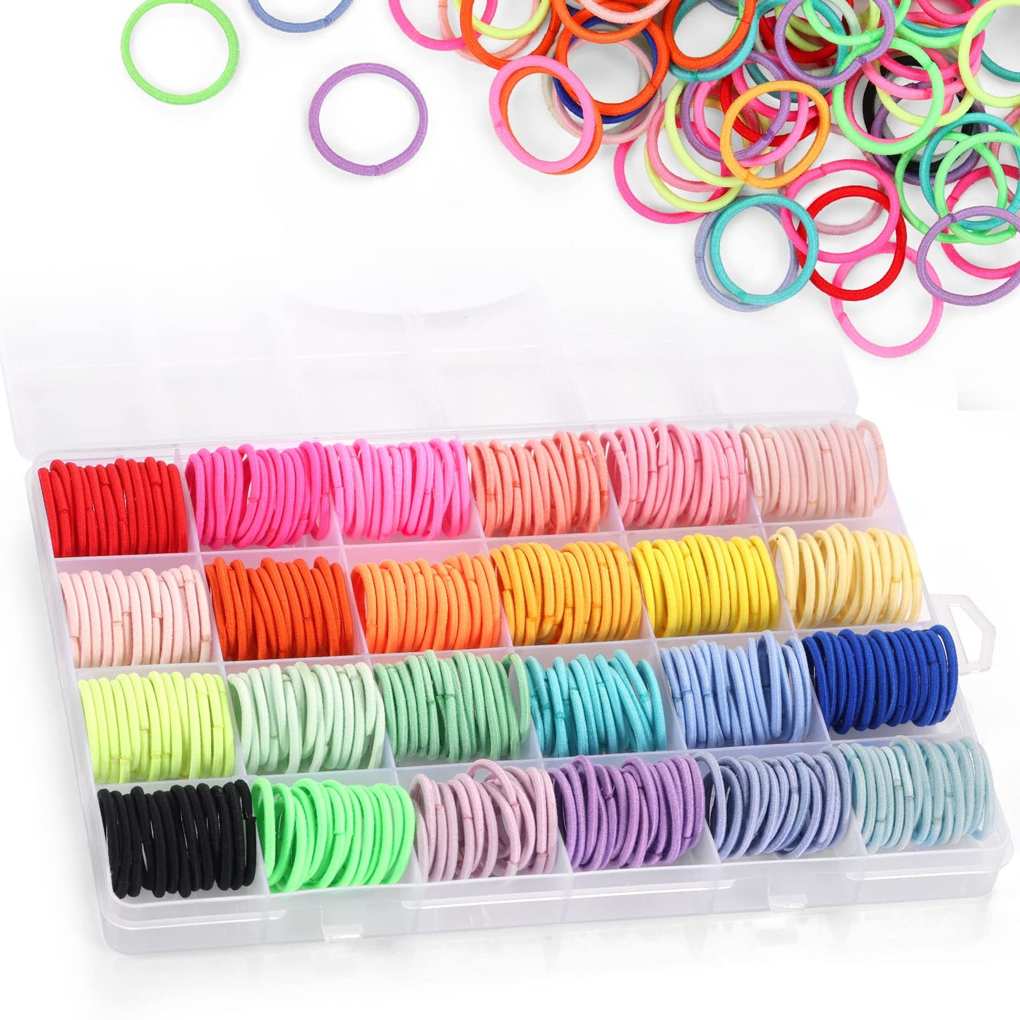 Baby Hair Ties, 336Pcs Small Hair Ties For Toddler Girls, Tiny Colorful Elastics Hair Bands For Infants Kids, Funtopia Multicolo