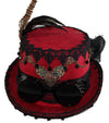 Navillus Sales Deluxe Velvet 4.25 Inch Steampunk Top Hat With Removable Goggles (Red)