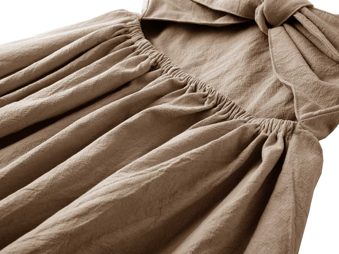 Dutebare Toddler Baby Girl Cotton Linen Backless Ruffle Sleeve Casual Beach Dress 823 Brown 100