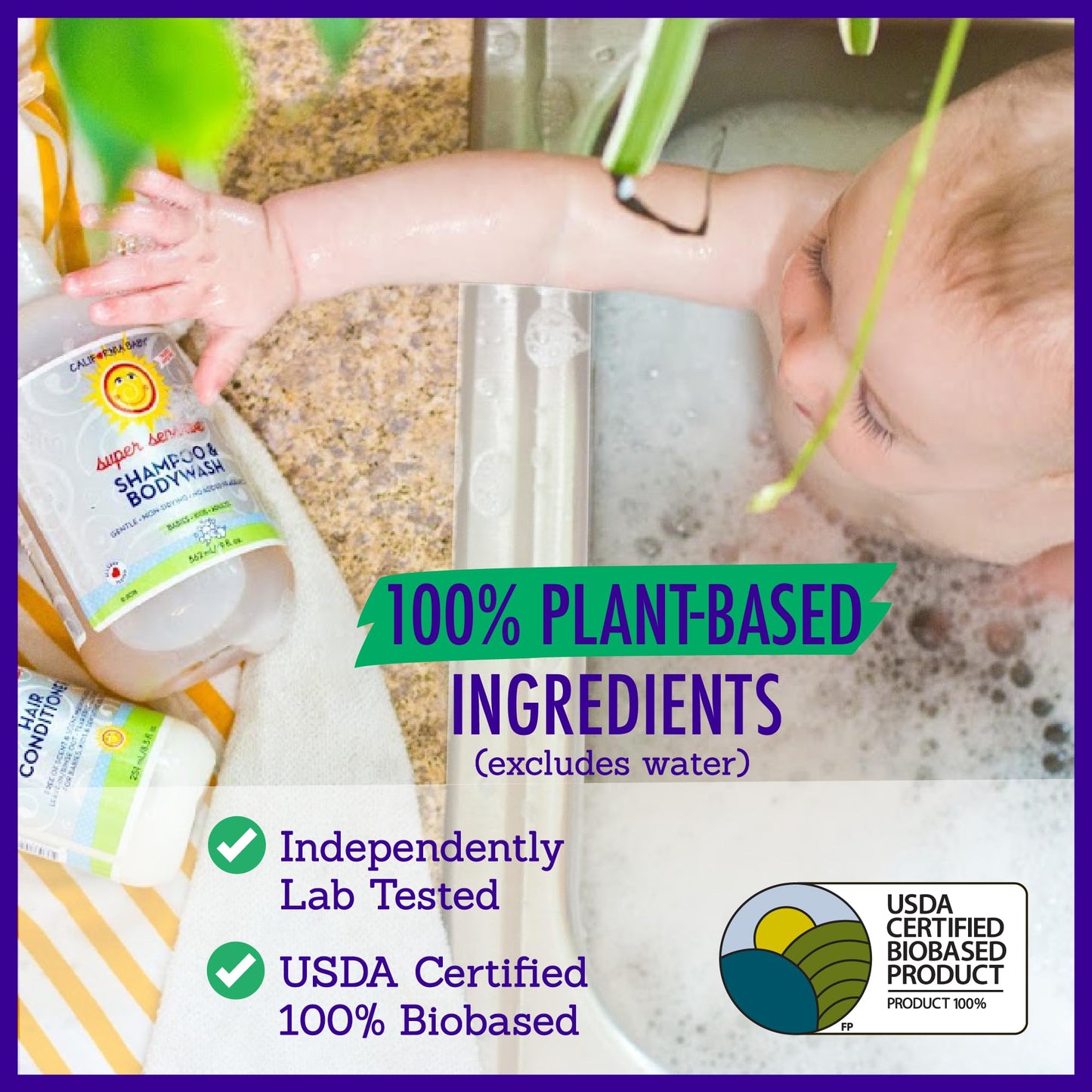 California Baby Super Sensitive Body Wash And Shampoo For Newborns And Adults With Sensitive Skin 100% Plant-Based (Usda Certi