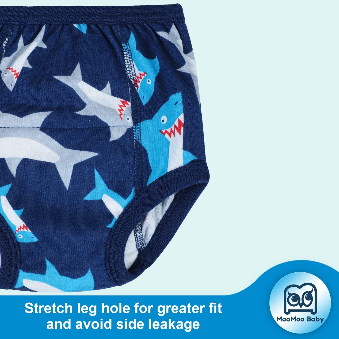 Moomoo Baby Training Underwear 4 Packs Absorbent Toddler Potty Training Pants For Boys And Girls-Cotton Animal Print 2T