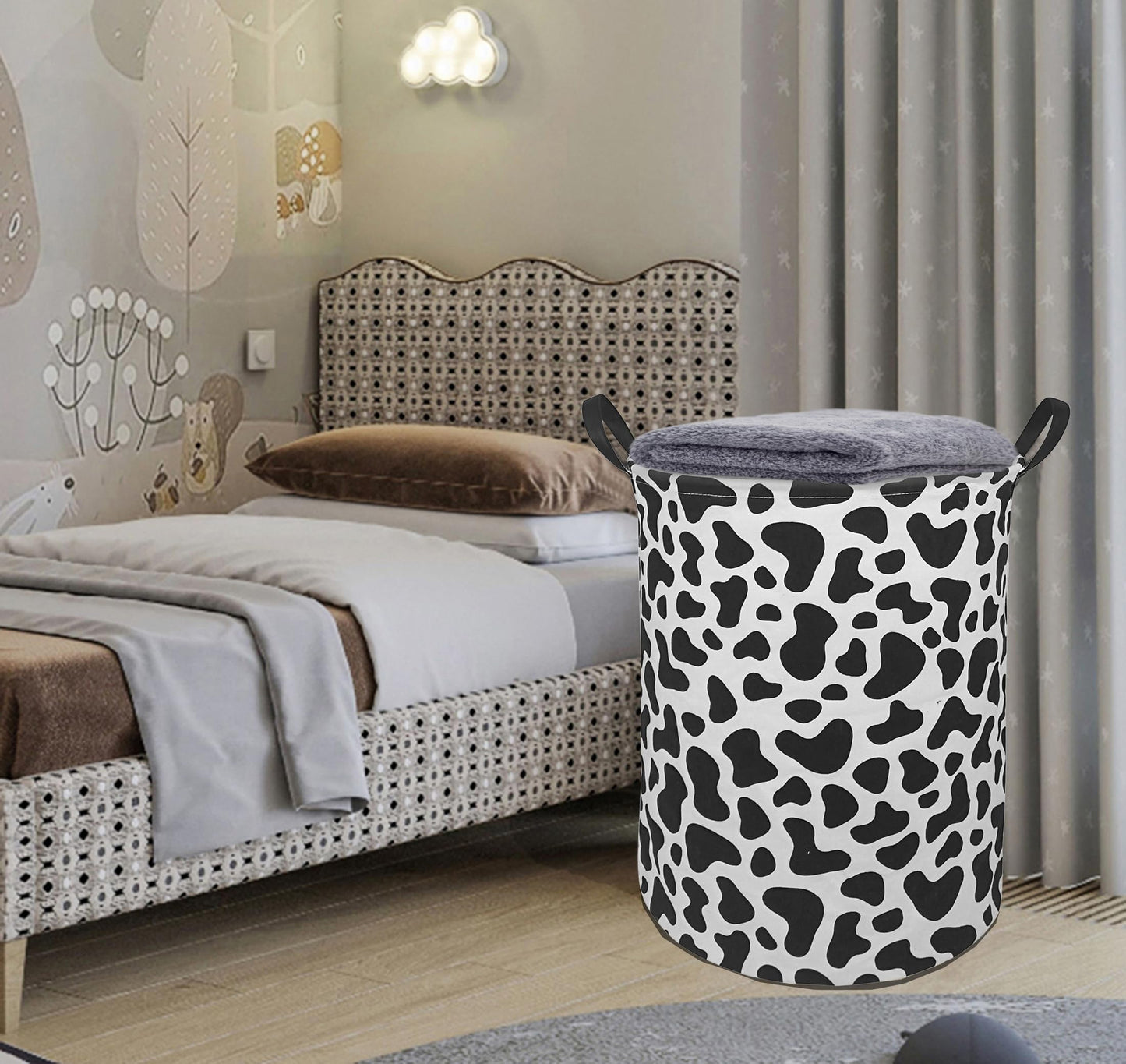 Laundry Hamper Toys Box Storage Bins Canvas Waterproof Collapsible Clothes Organizer Basket With Handle Freestanding Large Cute