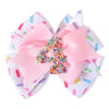 Sprinkle Hair Bow For Girls - Confetti First Birthday Pink Party Decorations, Ice Cream Theme For 1St Birthday (4Th Hair Bow)