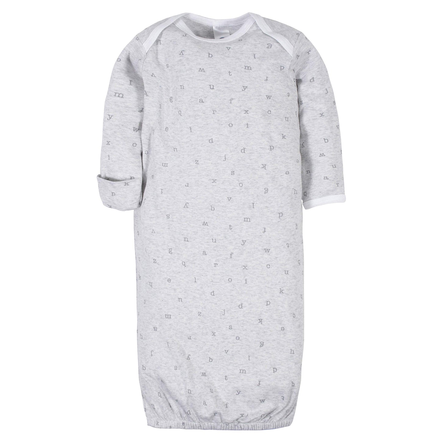 Gerber Unisex Baby Boy And Girls 4-Pack Sleeper Gown Words Grey Preemie