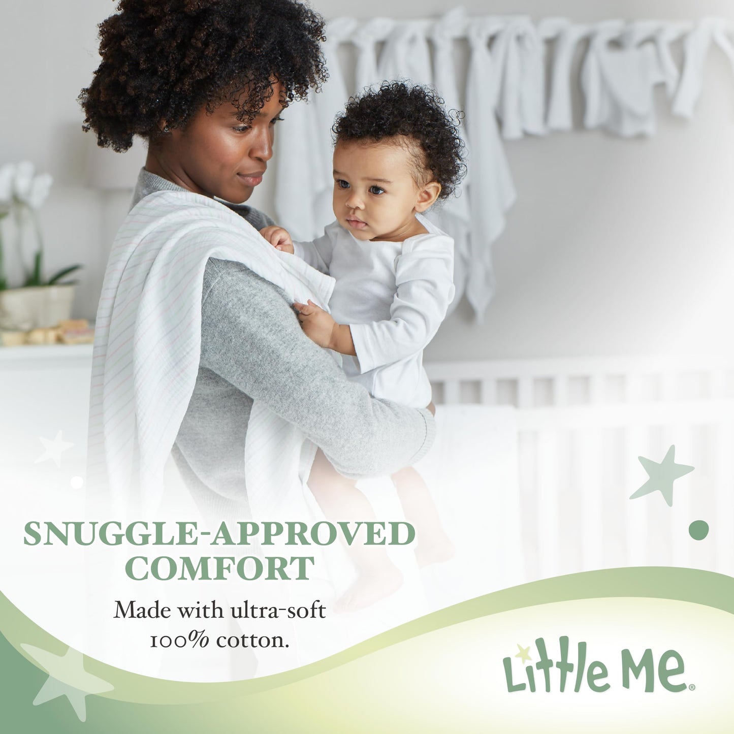 Little Me Clothes For Baby Girls' Ivory Floral Side-Snap Footie, 9 Months