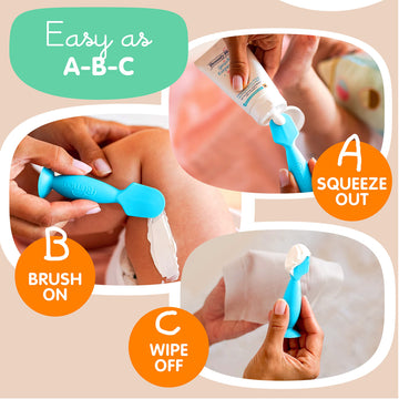 Bumco Mini Baby Diaper Cream Spatula With Case - Bpa-Free Silicone Diaper Spatula With Suction Cup, Wipe-Clean Baby Bum Brush, M