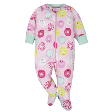 Onesies Brand Baby Girls' 4-Pack Sleep 'N Play Footies Multi Pack, Pink Sweet Treat, 0-3 Months