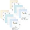 Hudson Baby Unisex Baby Flannel Cotton Washcloths 12-Pack, Boy Safari World, One Size