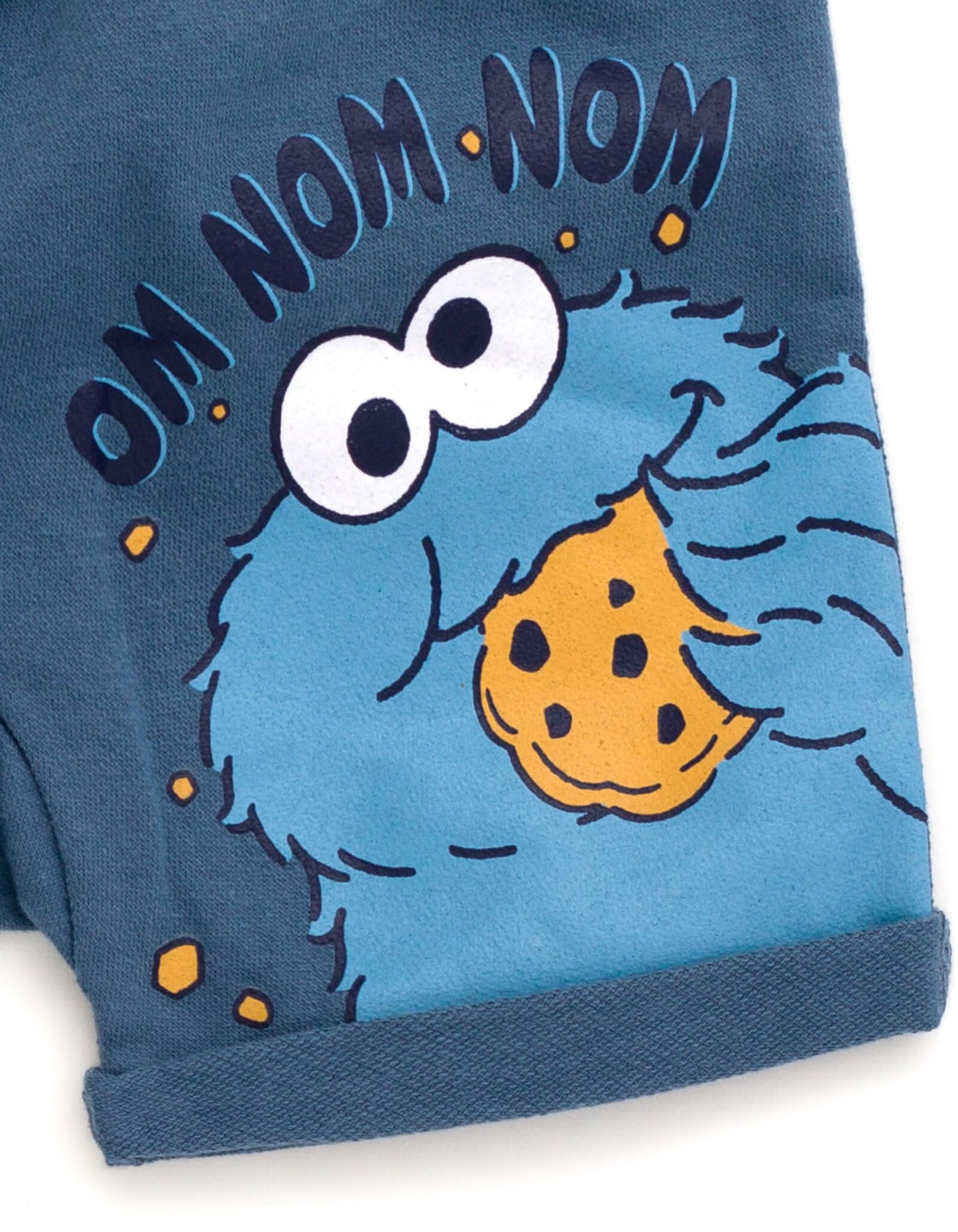 Sesame Street Cookie Monster Newborn Baby Boys Pullover Hoodie And French Terry Shorts Blue Cookie Monster 3-6 Months