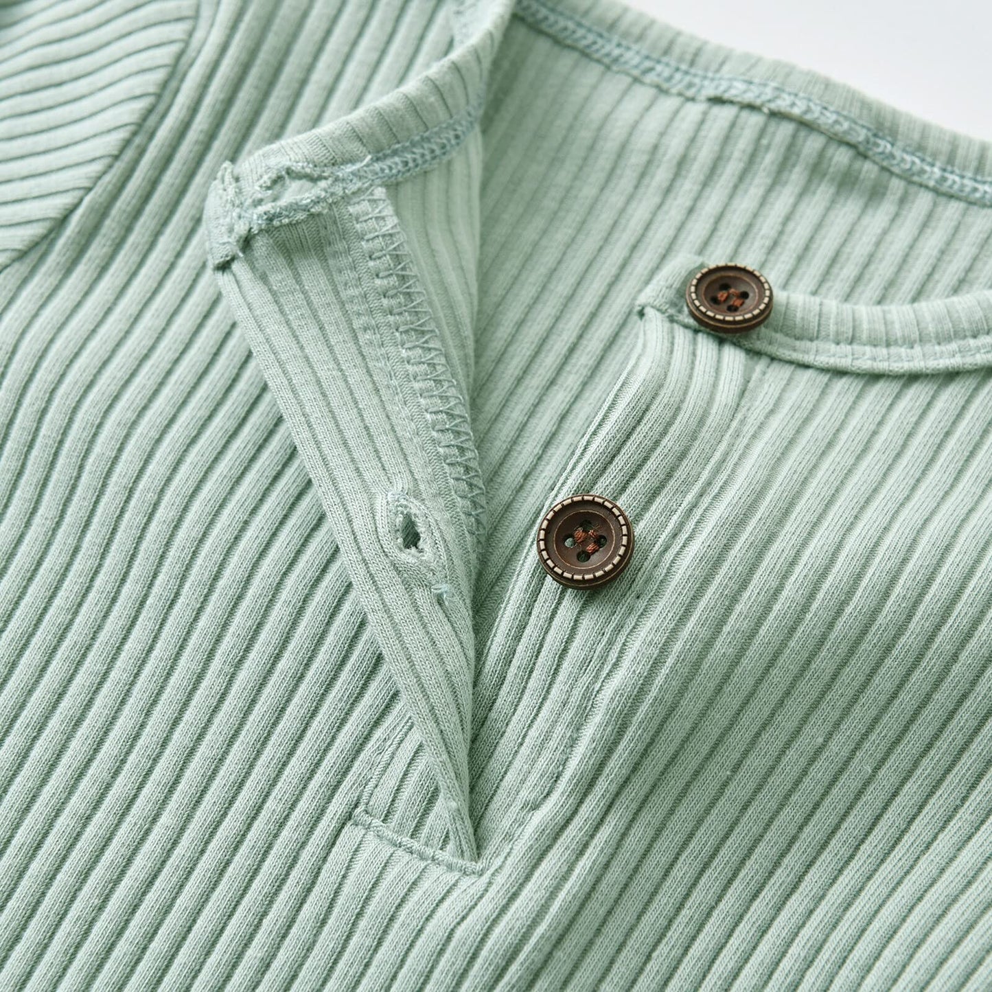 Baby Boy Girl 2 Pack Solid Romper Short/Long Sleeve One Piece Jumpsuits Clothes Sets (Blue & Light Green, 0-3 Months)