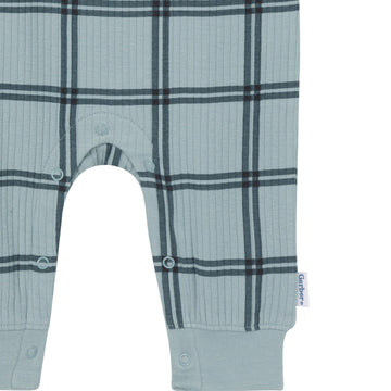 Gerber Modern Moments Baby Boys' Henley Romper, Plaid, 18 Months
