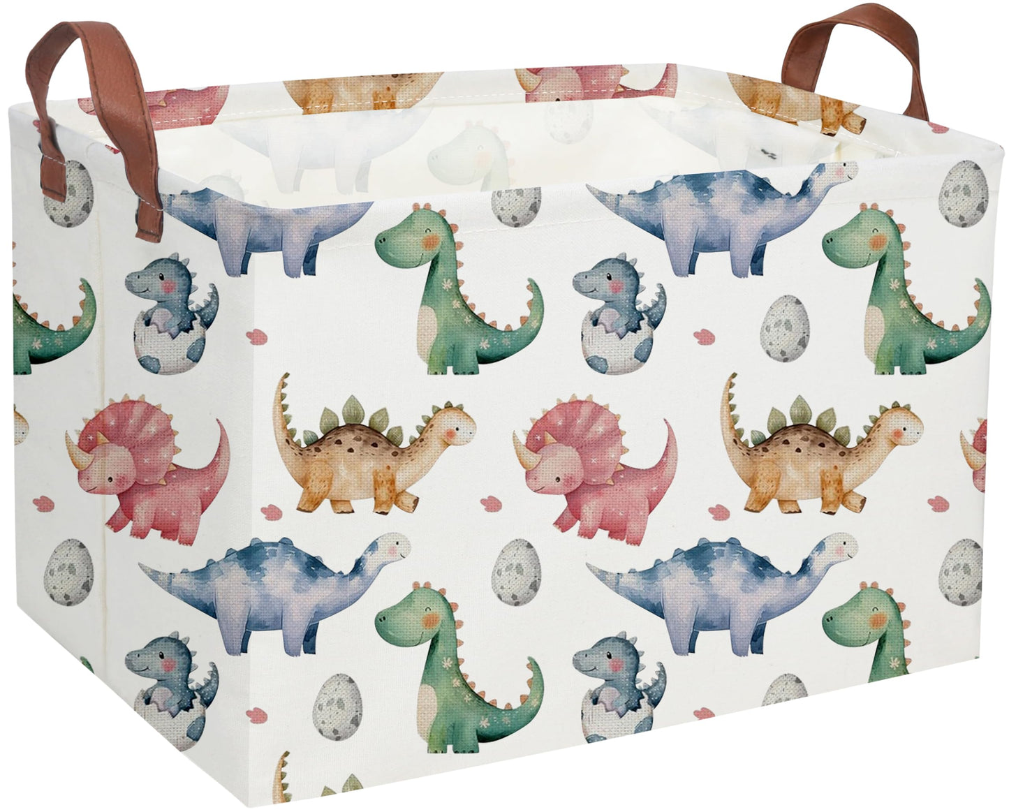 Sanjiaofen Rectangular Dinosaur Basket,Kids Baskets.Dinosaur Bins for Boys, Cute Bins with Handles.Space Bin,Toys Box,Books Bask