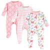 Touched By Nature Unisex Baby Organic Cotton And Play Sleepers, Butterflies, 3-6 Months Us