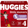Huggies Size 4 Diapers, Little Movers Baby Diapers, Size 4 (22-37 Lbs), 58 Count