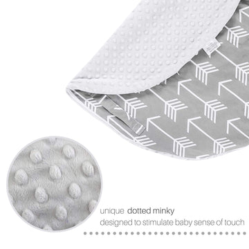 Water Resistant Removable Cover For Newborn Lounger | Unisex Gray Arrow Design | Minky Slipcover | Premium Quality Soft Wipeable