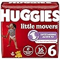 Huggies Size 6 Diapers, Little Movers Baby Diapers, Size 6 (35+ Lbs), 16 Count
