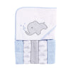 Luvable Friends Unisex Baby Hooded Towel With Five Washcloths, Elephant Spray, One Size