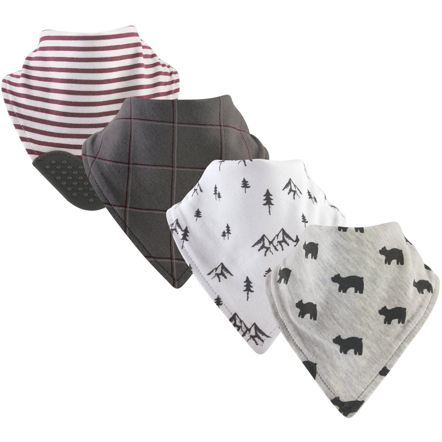Yoga Sprout Bandana Bib with Teether, 4 Pack, Mountains
