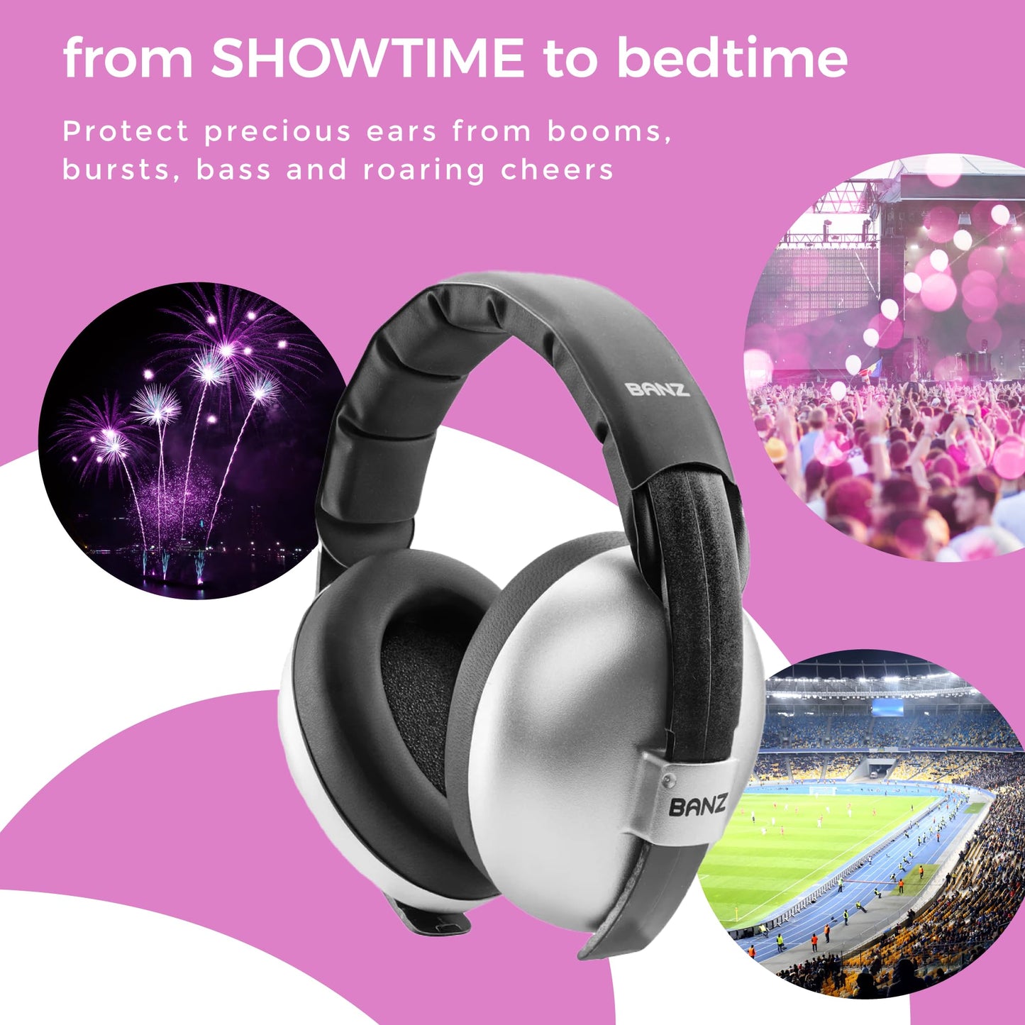 Banz Bubzee Baby Headphones For Noise Protection - Baby Ear Muffs, Newborn Infant & Toddler, 0 To 36 Months, Adjustable