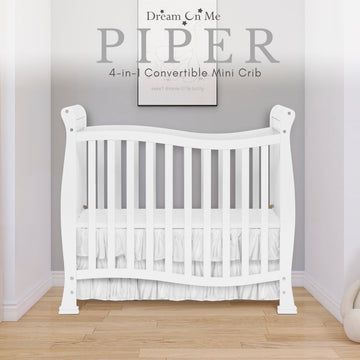 Dream On Me Violet 4-In-1 Convertible Mini Crib In White, Greenguard Gold Certified, Jpma Certified, 3 Position Mattress Height