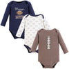 Hudson Baby Unisex Baby Cotton Long-Sleeve Bodysuits, Football Mvp, 0-3 Months