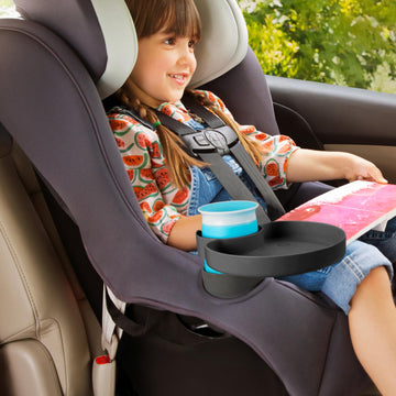 Munchkin Carseat Tray - Toddler Travel & Road Trip Accessory For Mess-Free Snacking In The Car, Grey