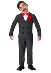 Goosebumps Kids Slappy Costume For Boys, Night Of The Living Dummy Costume, Ventriloquist Doll Halloween Outfit Small