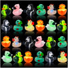 24 Pcs Halloween Rubber Ducks with LED Balloon Lights Mini Round Balls,Jeep Duckies Bath Toys for Kids Halloween Party Favors,Gi