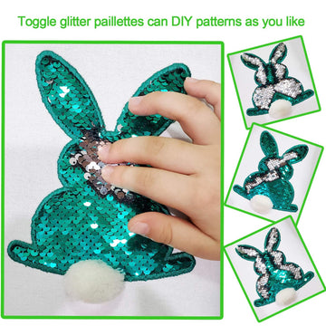 Poptrend Easter Basket Bags,Easter Eggs/Gift Baskets For Kids,Bunny Tote Bag Bucket For Easter Eggs,Toys, Candy,Gifts (2 Pack Gr