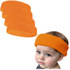 Couver Baby Infant Orange Terry Solid Color Headband/Terry Cloth Head Band - 4Pieces