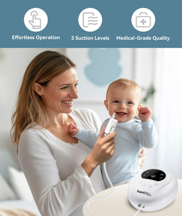 Famibaby Electric Nasal Aspirator For Babies And Toddlers | Baby Nose Sucker With 3 Suction Levels | Easy-To-Clean Nose Aspirato