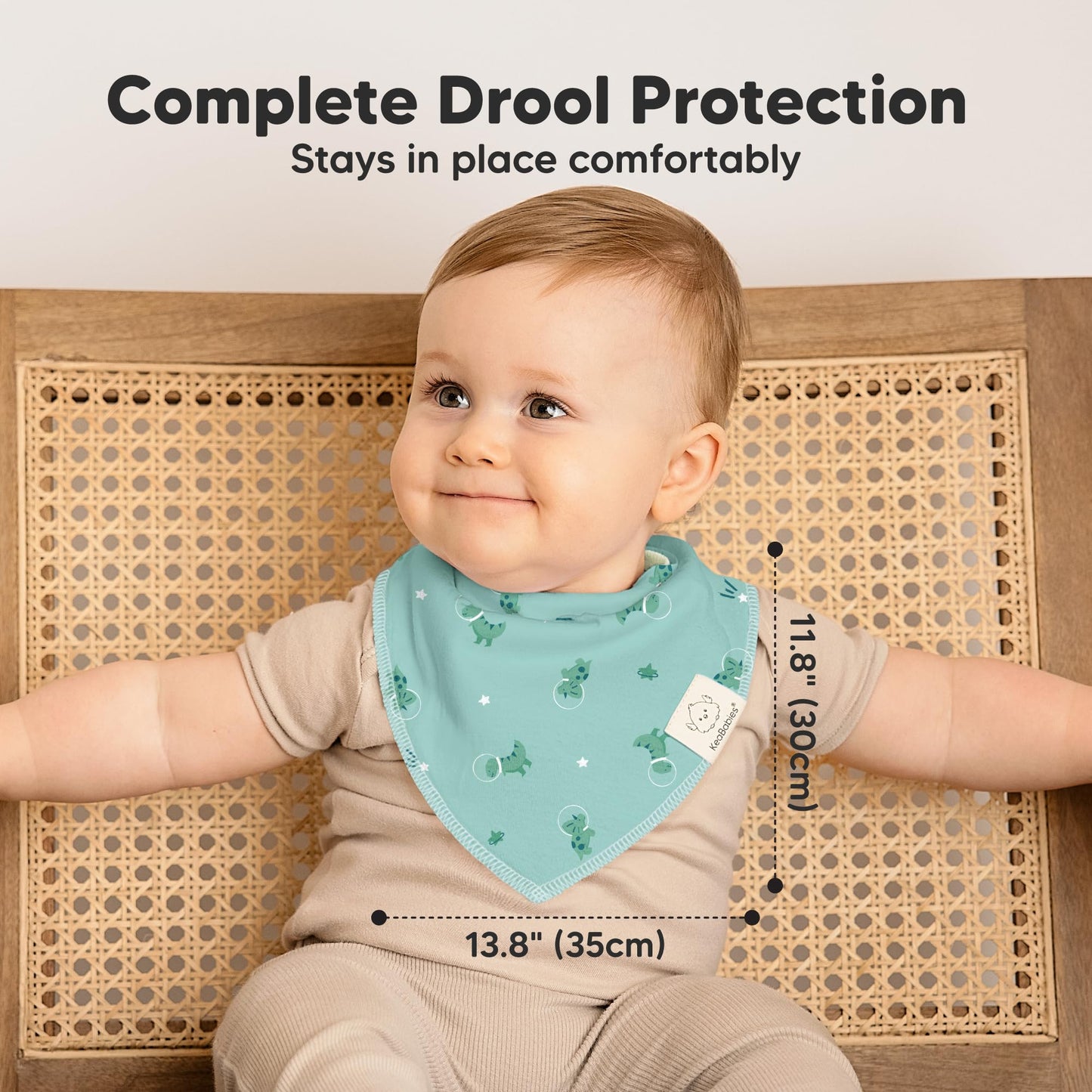 10-Pack Organic Baby Bandana Bibs For Girls - Super Absorbent Triangle Baby Bibs For Drooling And Teething Infant, 100% Cotton E