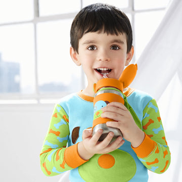 Skip Hop Toddler Sippy Cup With Straw, Zoo Stainless Steel Straw Bottle, Dog,350 Ml