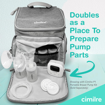 Cimilre Journey Breast Pump Backpack, Stylish & Functional Breast Pump Bag With Plenty Of Pockets & Collapsible Compartments, Ea
