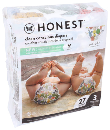 The Honest Company - Eco-Friendly And Premium Disposable Diapers - Pandas, Size 3 (16-28 Lbs), 27 Count