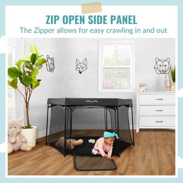 Dream On Me Onyx Playpen In Black, Baby Playpen, Portable And Lightweight, Playpen For Babies And Toddler - Comes With A Comfort