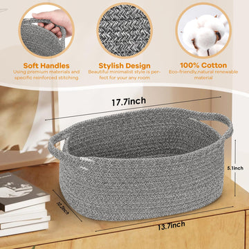 Small Woven Cotton Rope Basket Cute Baby Gift Baskets Empty Decorative Storage Basket For Organizing Shelves Closet Baby Nursery