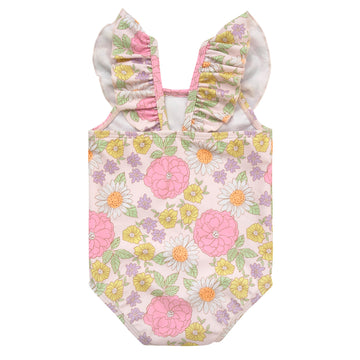 Gerber Girls' One-Piece Swimsuit, Retro Floral
