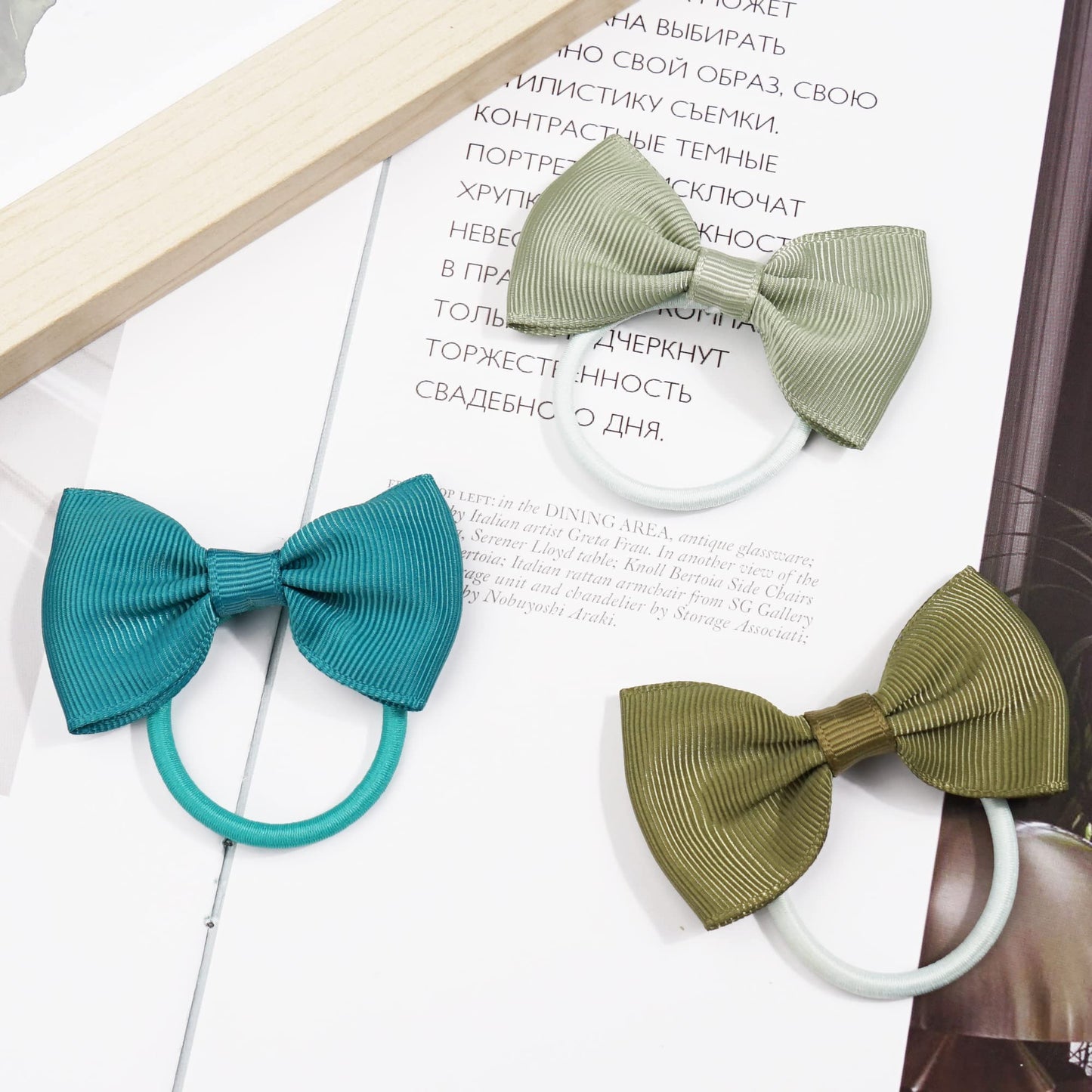 40Pcs 2.75' Hair Bows For Baby Girls Thick Hair Elastics Rubber Ribbon Bands, Regular Bows For Toddler Girls, Kids & Children,