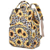Xunteny Leopard Sunflower Baby Diaper Bag Backpack For Girls Boys, Waterproof Large Maternity Nappy Bags For Mom