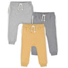 Gerber Baby Boy'S Toddler 3-Pack Jogger Pants, Mustard And Grey, 5T