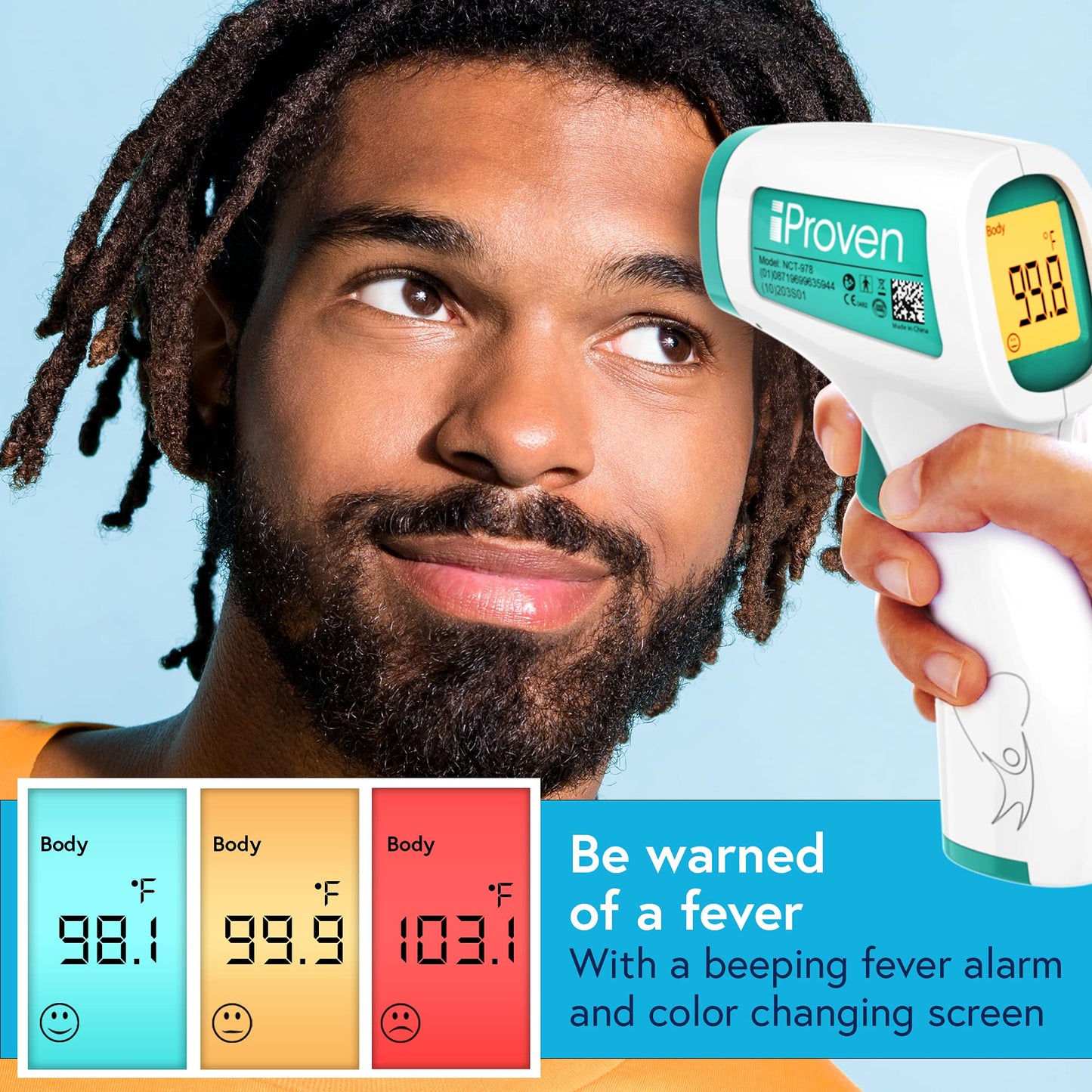 Infrared Forehead Thermometer For Adults And Infants, Fsa Hsa Eligible, Touchless Iproven Thermometer, 1Sec Instant Accurate Rea