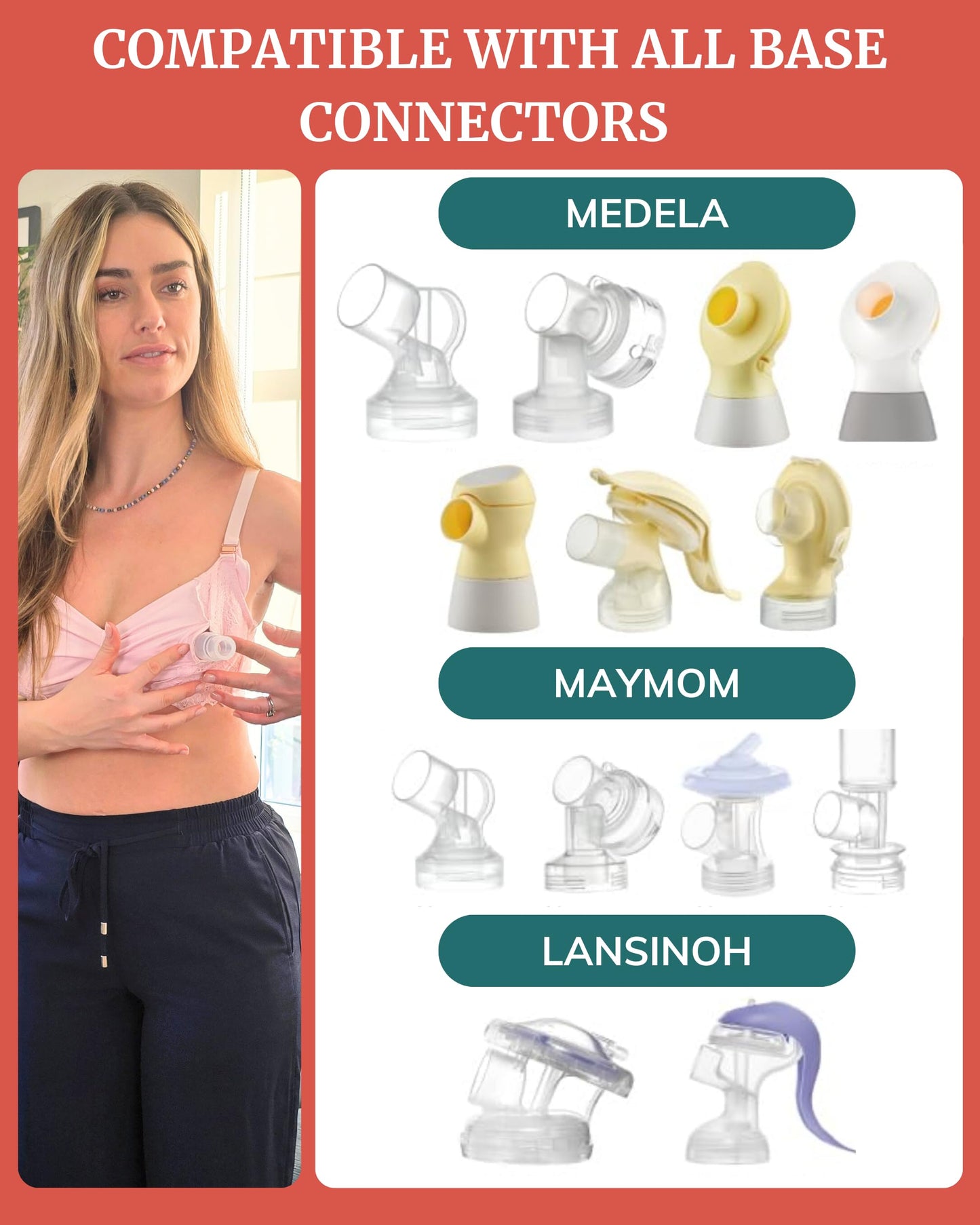 Cushy Silicone Flanges, Breast Shields - Replacement Pump Parts - For Spectra, Lansinoh, Medela Pumps - Great For Elastic Nipple