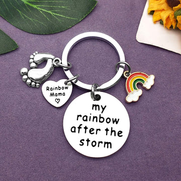 New Mom Jewelry Gifts Mom To Be Gift Keychain Inspirational Jewelry Rainbow Jewelry Pregnancy Announcement Baby Announcement Gif
