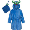 Rising Star Baby Boy Robe, Monster Blue - Soft Plush Bath Towel Robe Spa Set For Infants, 0-9 Months